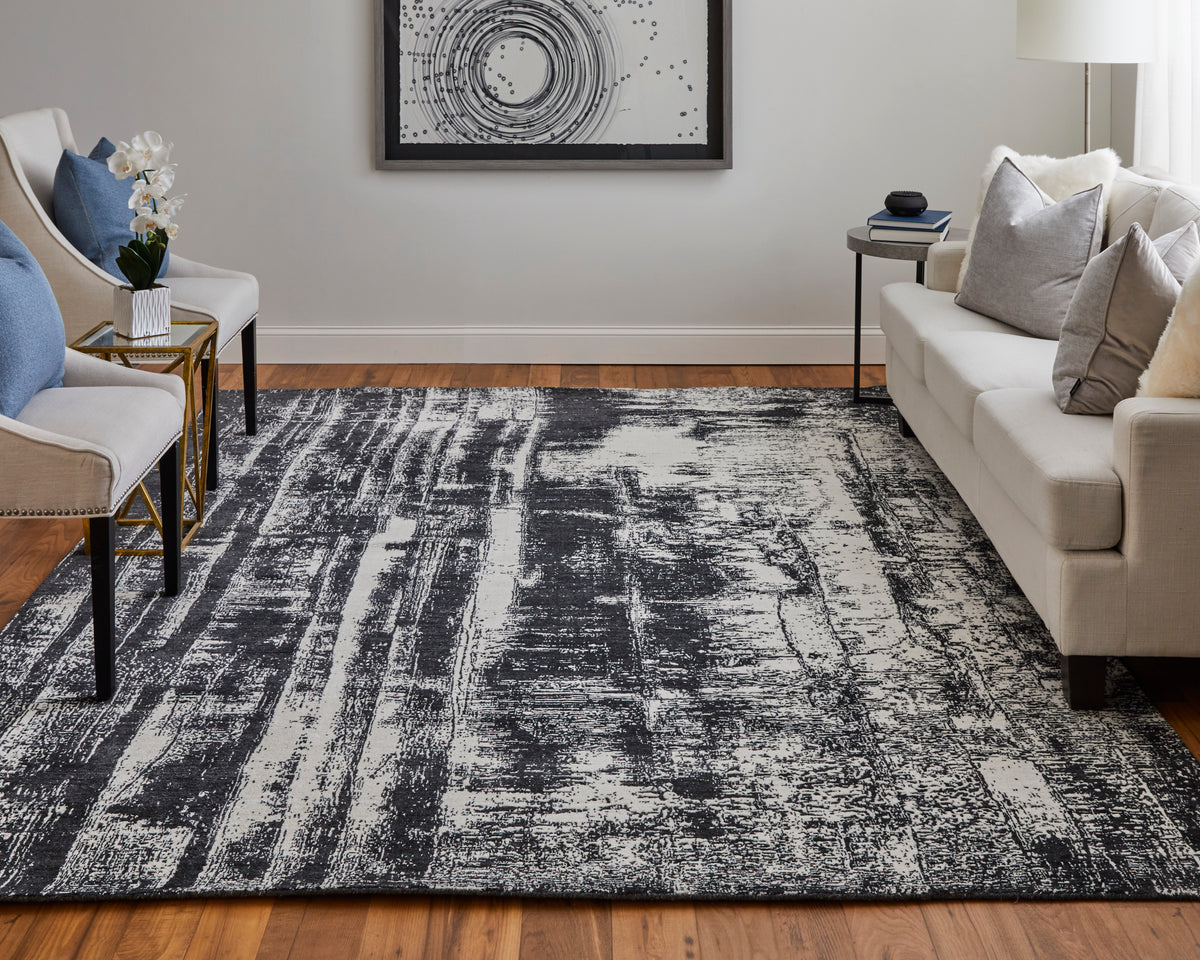 Coda 8929F Black/White Rug by Feizy