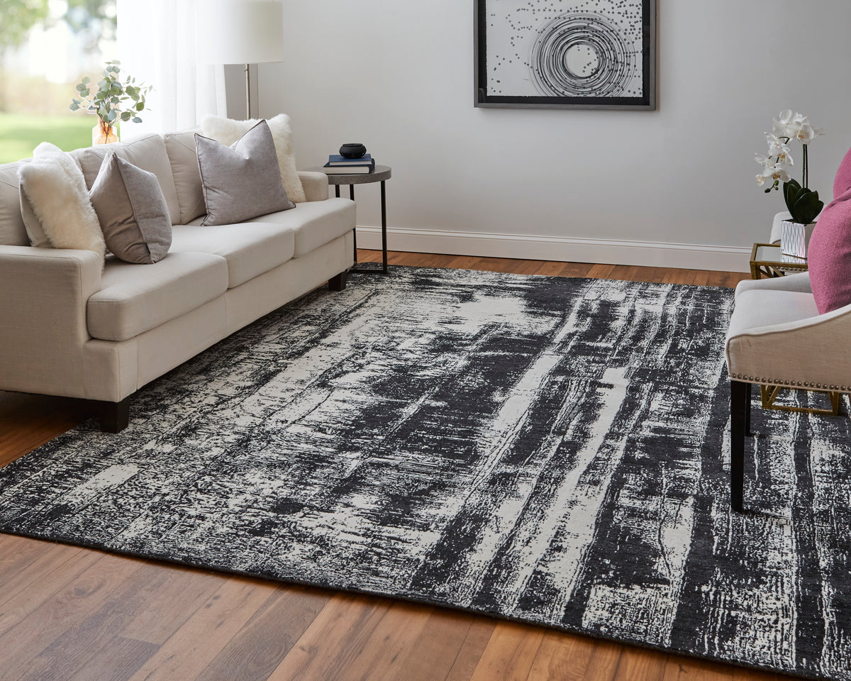Coda 8929F Black/White Rug by Feizy