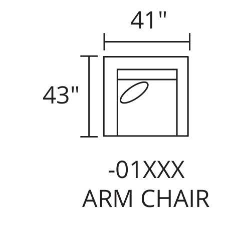 Arm Chair diagram — 41 x 43 in