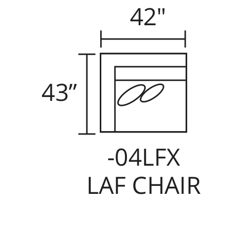 LAF Chair diagram — 42 x 43 in
