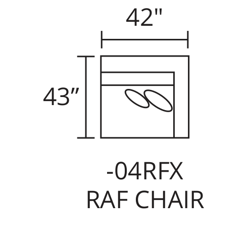 RAF Chair diagram — 42 x 43 in