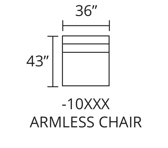 Armless Chair diagram — 36 x 43 in