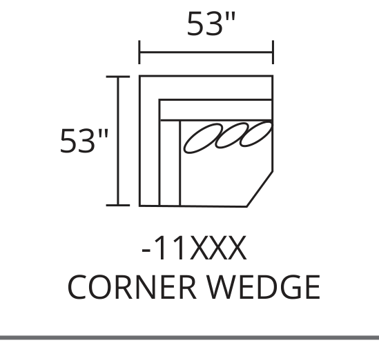 Corner Wedge diagram — 53 x 53 in