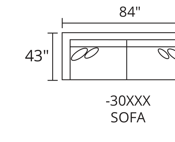 Sofa diagram — 84 x 43 in