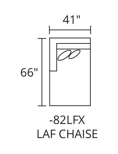 LAF Chaise diagram — 41 x 66 in