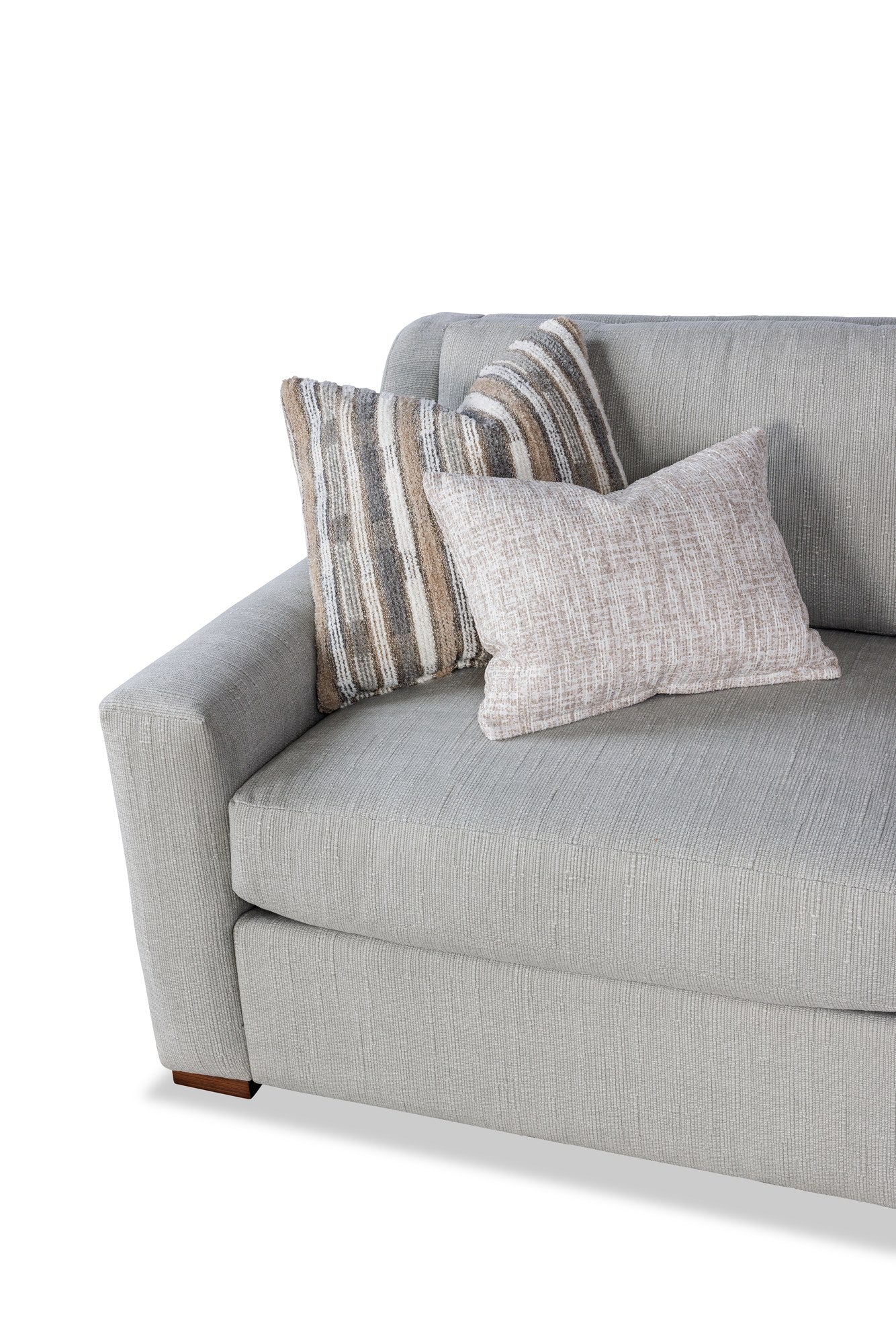 WILSHIRE sectional in Mesero Fog, cushion detail