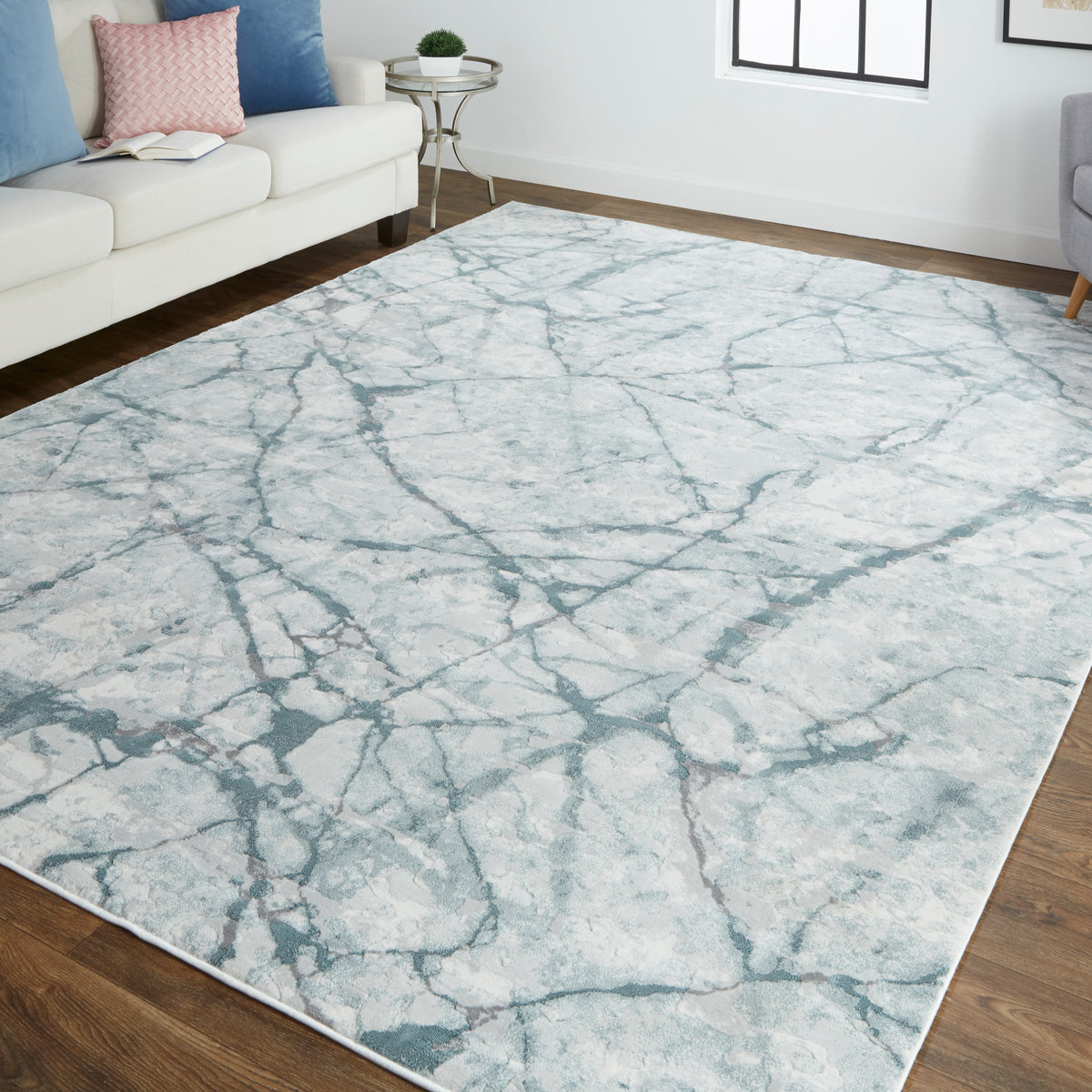 Atwell 3282F Aqua Rug by Feizy