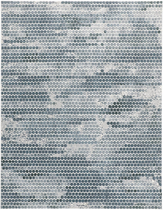 Atwell 3171F Blue/Silver Rug by Feizy