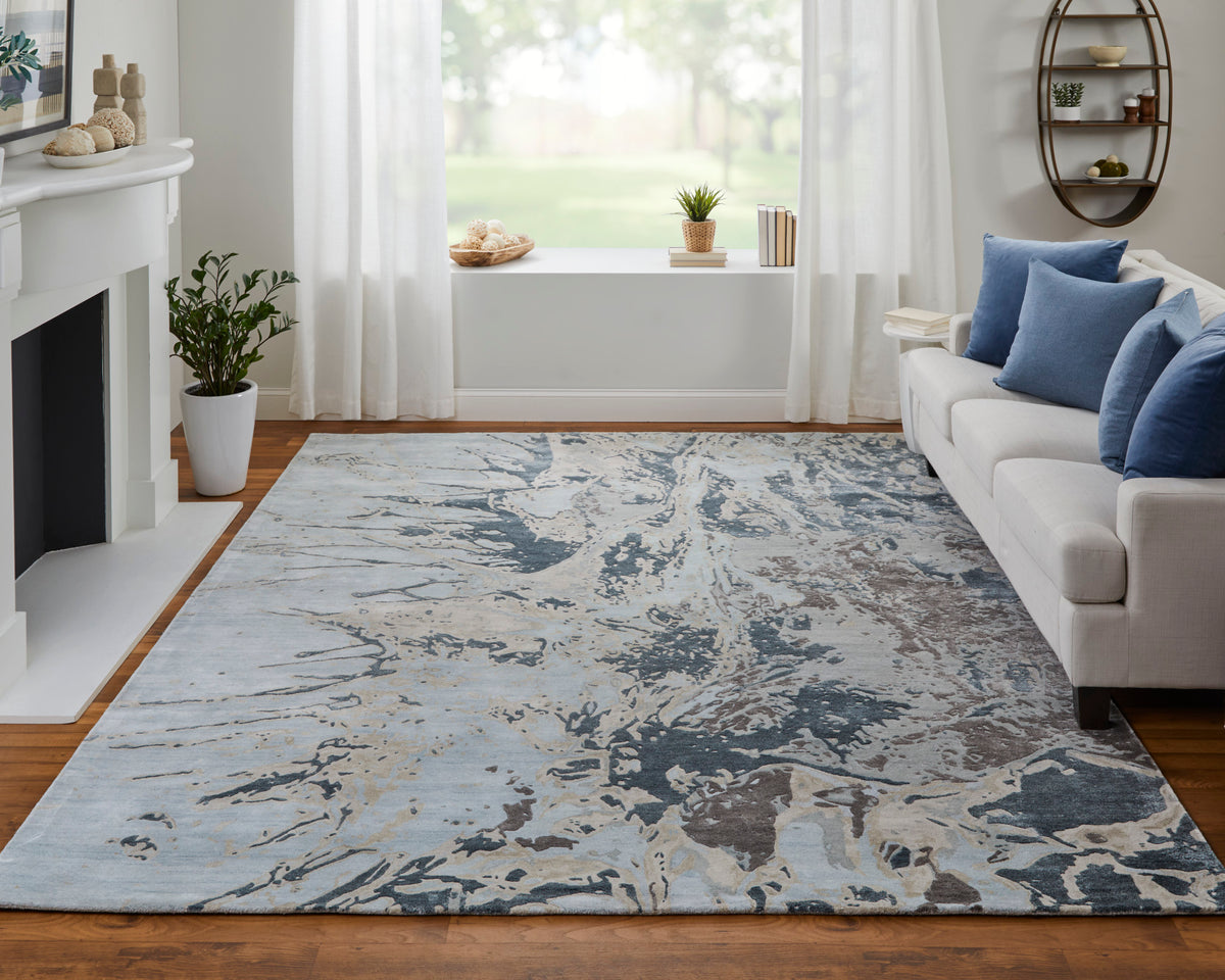 Zarah 8918F Blue/Charcoal Rug by Feizy