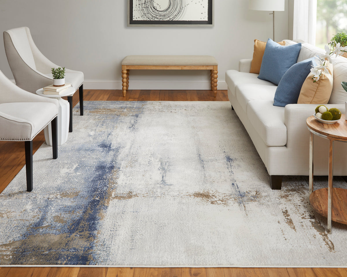 Clio 39LXF Ivory/Blue Rug by Feizy