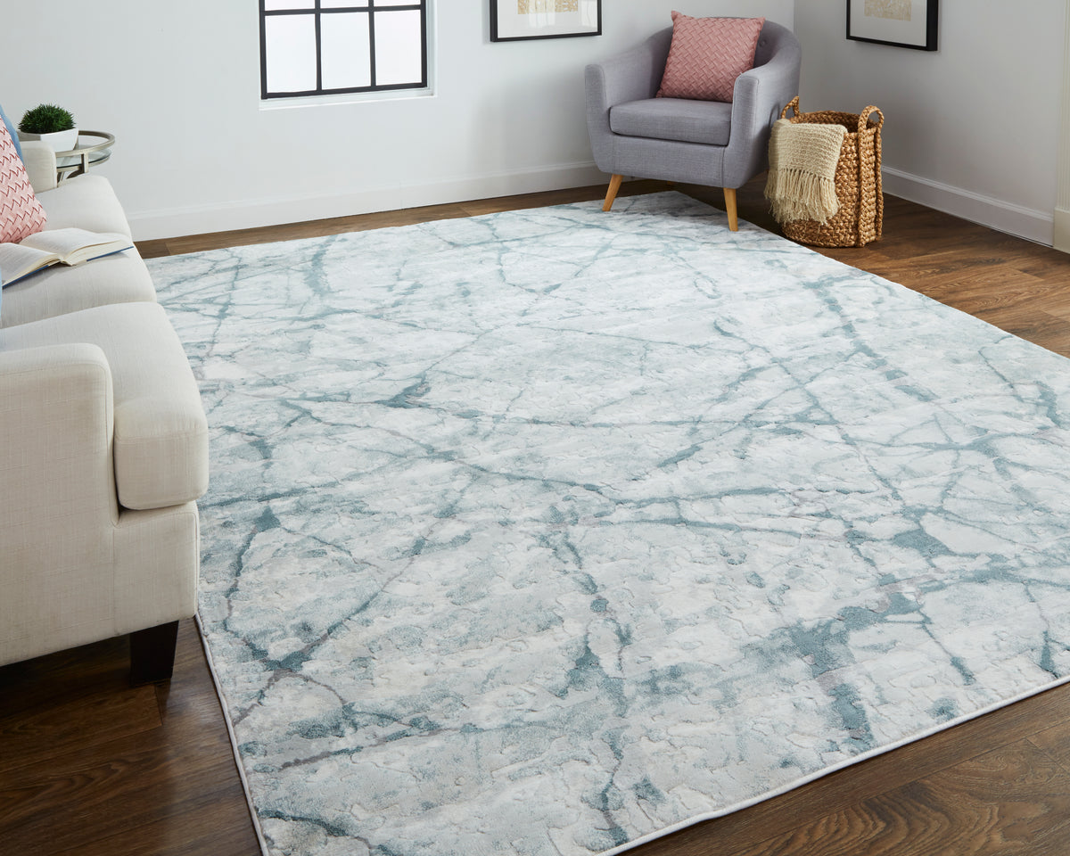 Atwell 3282F Aqua Rug by Feizy